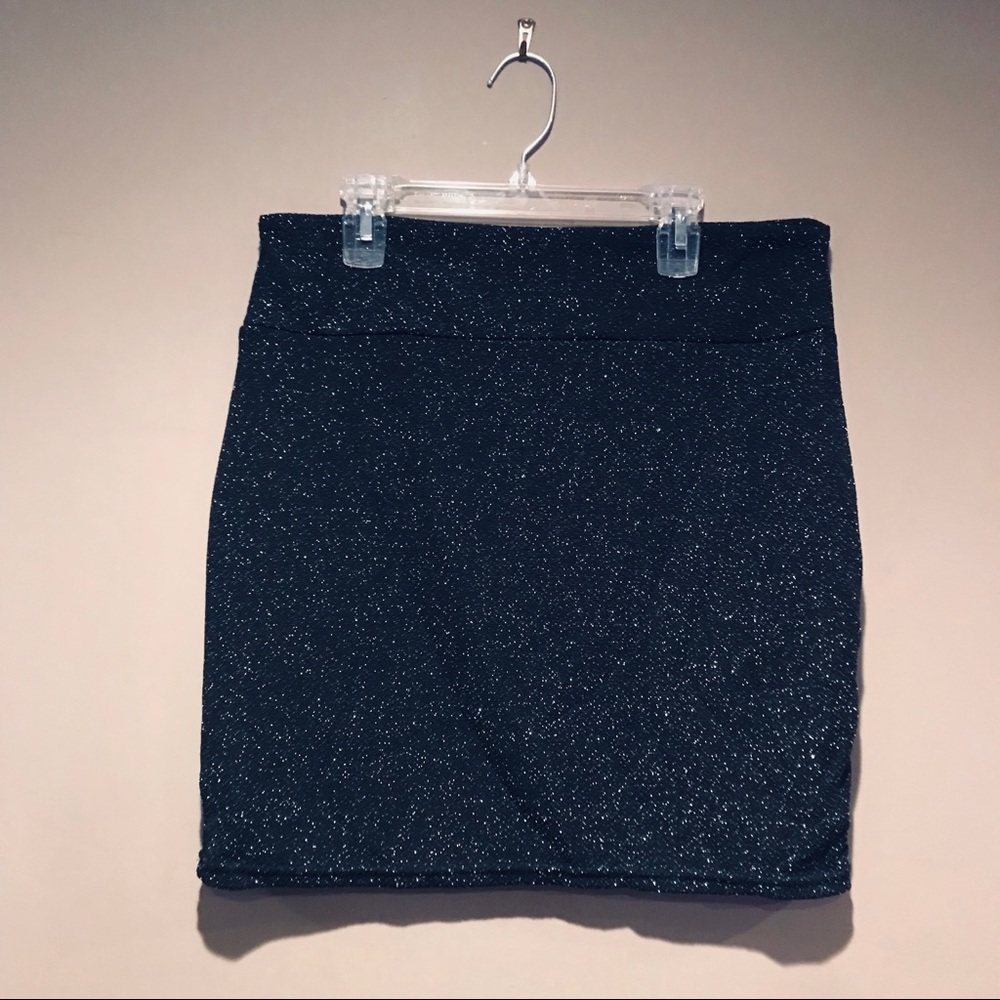 Sparkly black mini skirt